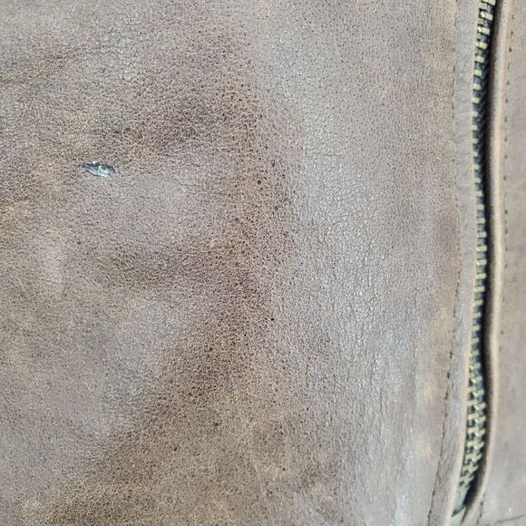 Rocking Leather Motto Style Brown Jacket With Removable Quilted Liner Size 38 - Picture 7 of 13